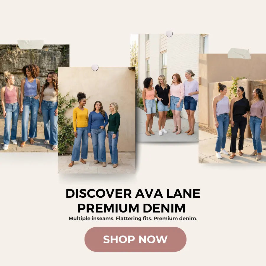 Ava Lane premium denim collage photos