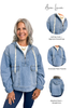 The Tate Long Sleeve Hooded Denim Jacket - Light Blue