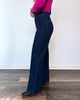 Women's High Waisted Wide Leg Dark Wash Denim