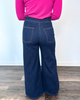 Women's High Waisted Wide Leg Dark Wash Denim