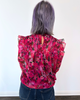 Women's Floral Shirred Long Sleeve Blouse