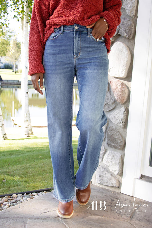 Judy Blue There Ain't Nothin To It High-Rise Wide Leg Denim