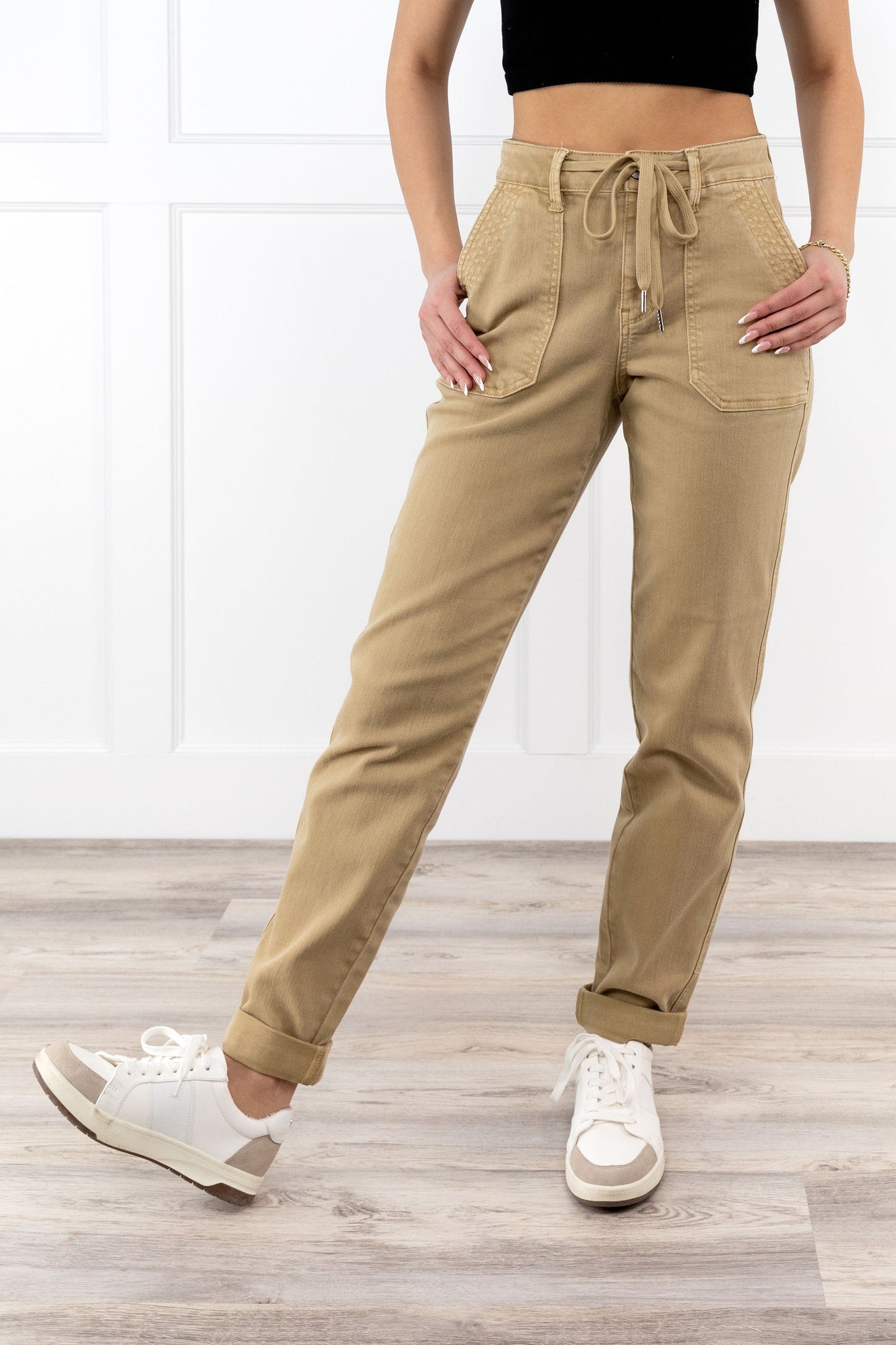 The Cara from Judy Blue: High-Rise Garment Dyed Cuffed Jogger