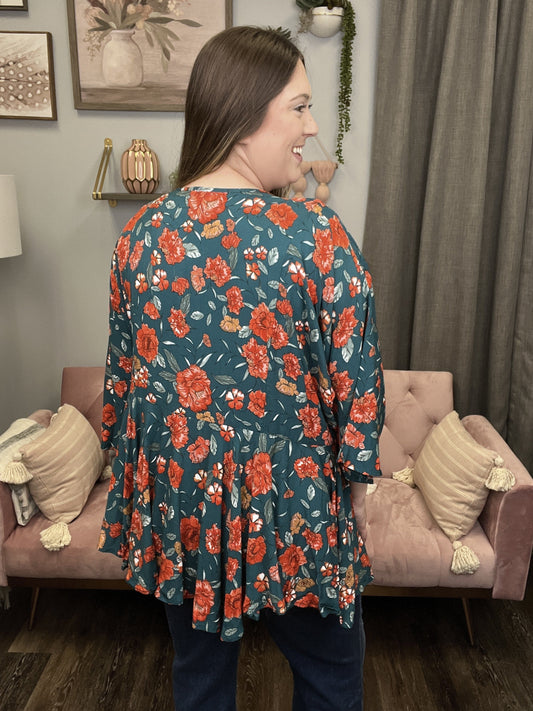 Pop To The Scene Women's Peplum Long Sleeve Top