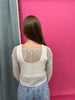 Caught Up Women's Crochet Long Sleeve Crop Top * Final Sale*