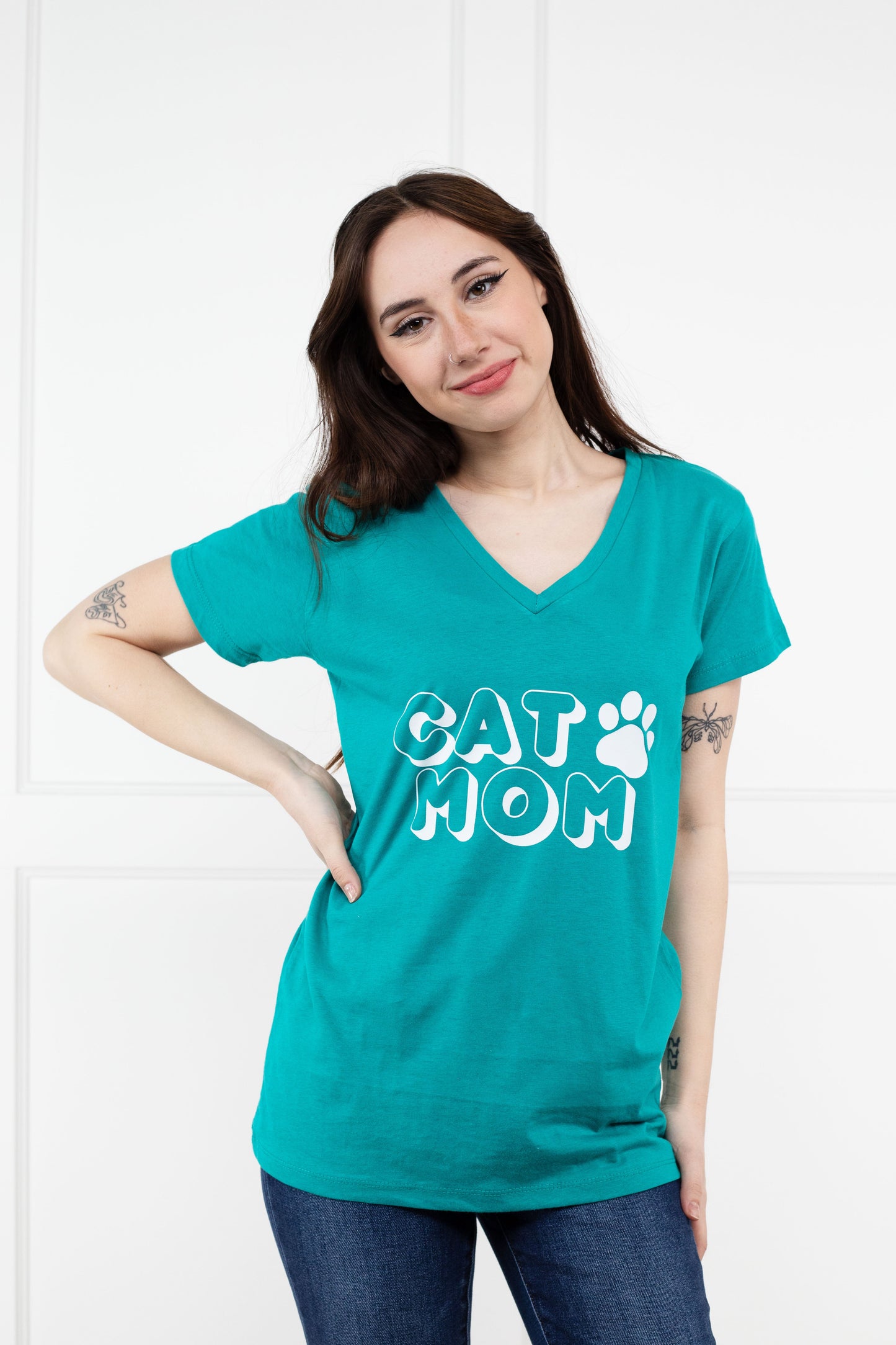 Dog/Cat Mom V-Neck T-Shirt *Final Sale*