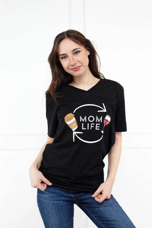 Mom Life V-Neck T-Shirt *Final Sale*