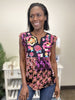 The Winning Women's Embroidered V-Neck Short Sleeve Top