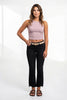 Mid-Rise Tummy Control Cropped Bootcut Vintage Black Jeans