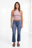 Mid-Rise Cropped Bootcut Tummy Control Jeans