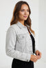 The Steele by Ava Lane Cropped Light Gray Wash Denim Jacket