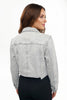 The Steele by Ava Lane Cropped Light Gray Wash Denim Jacket