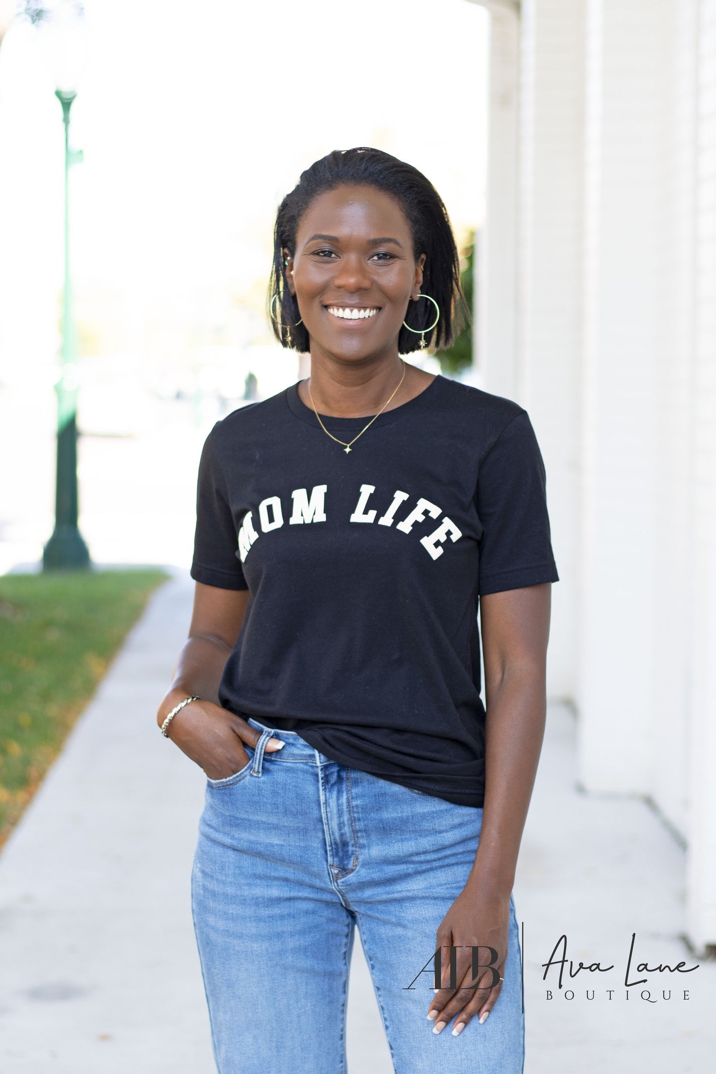 Mom Life Puffy Print Graphic Tee