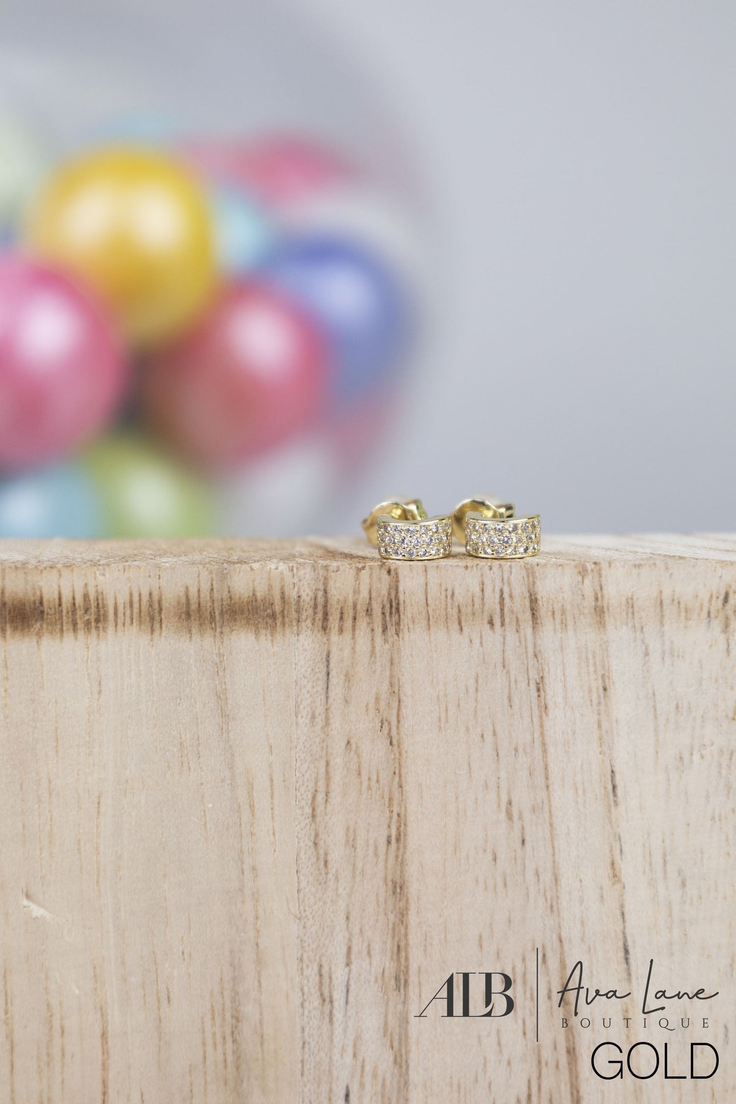 B.b. Lila Tiny Hoop Studs