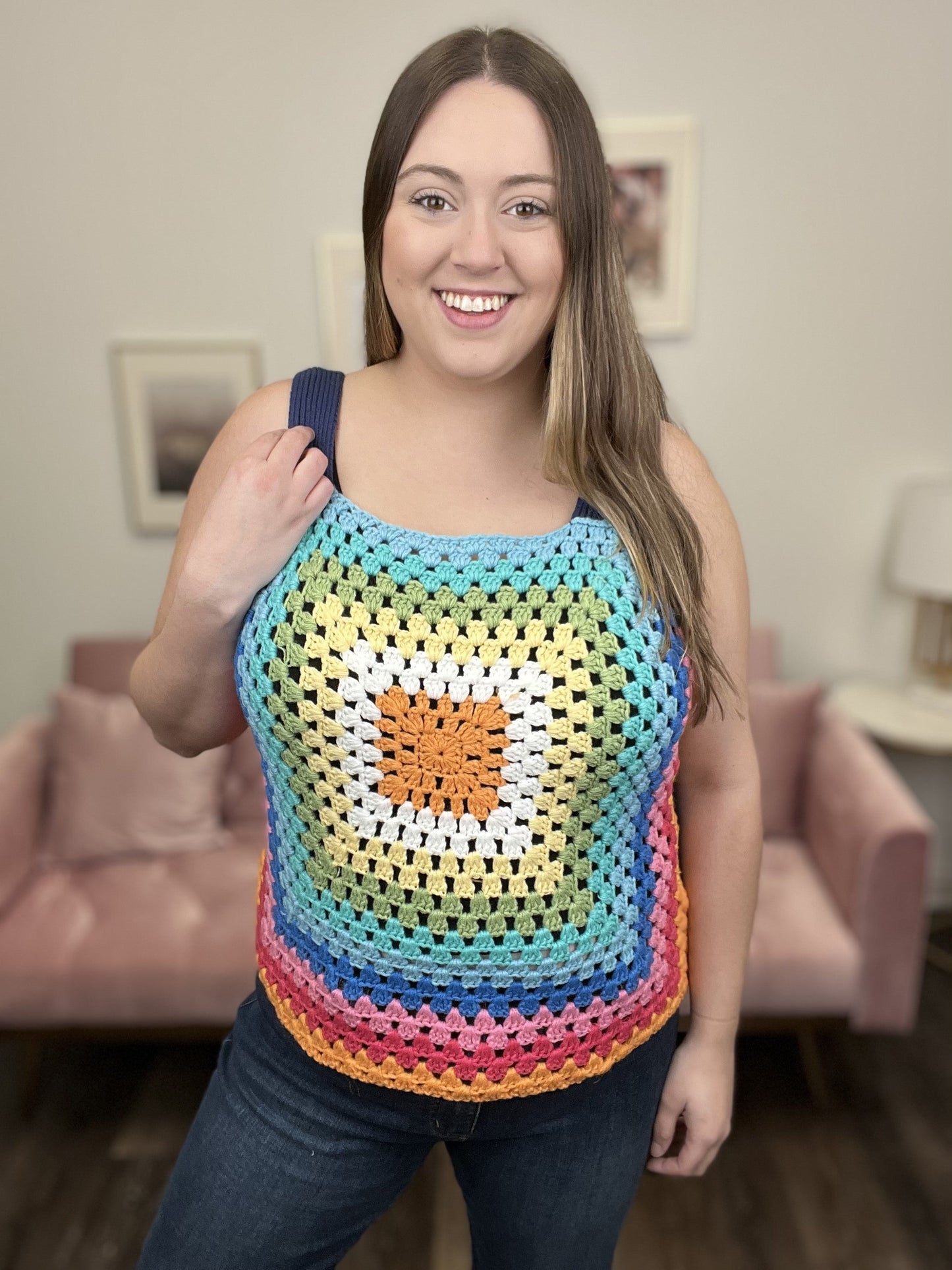 Chasing Rainbows Crochet Tank Top