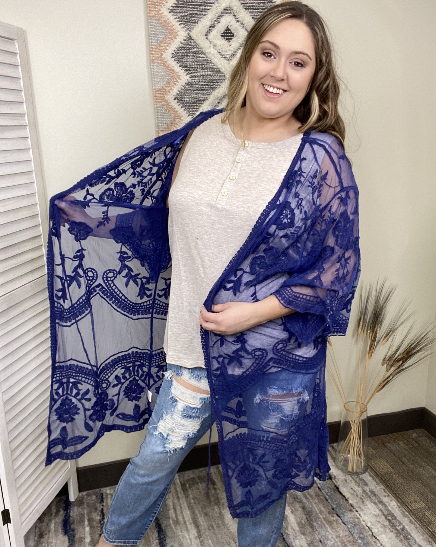 Sheer Lace Kimono