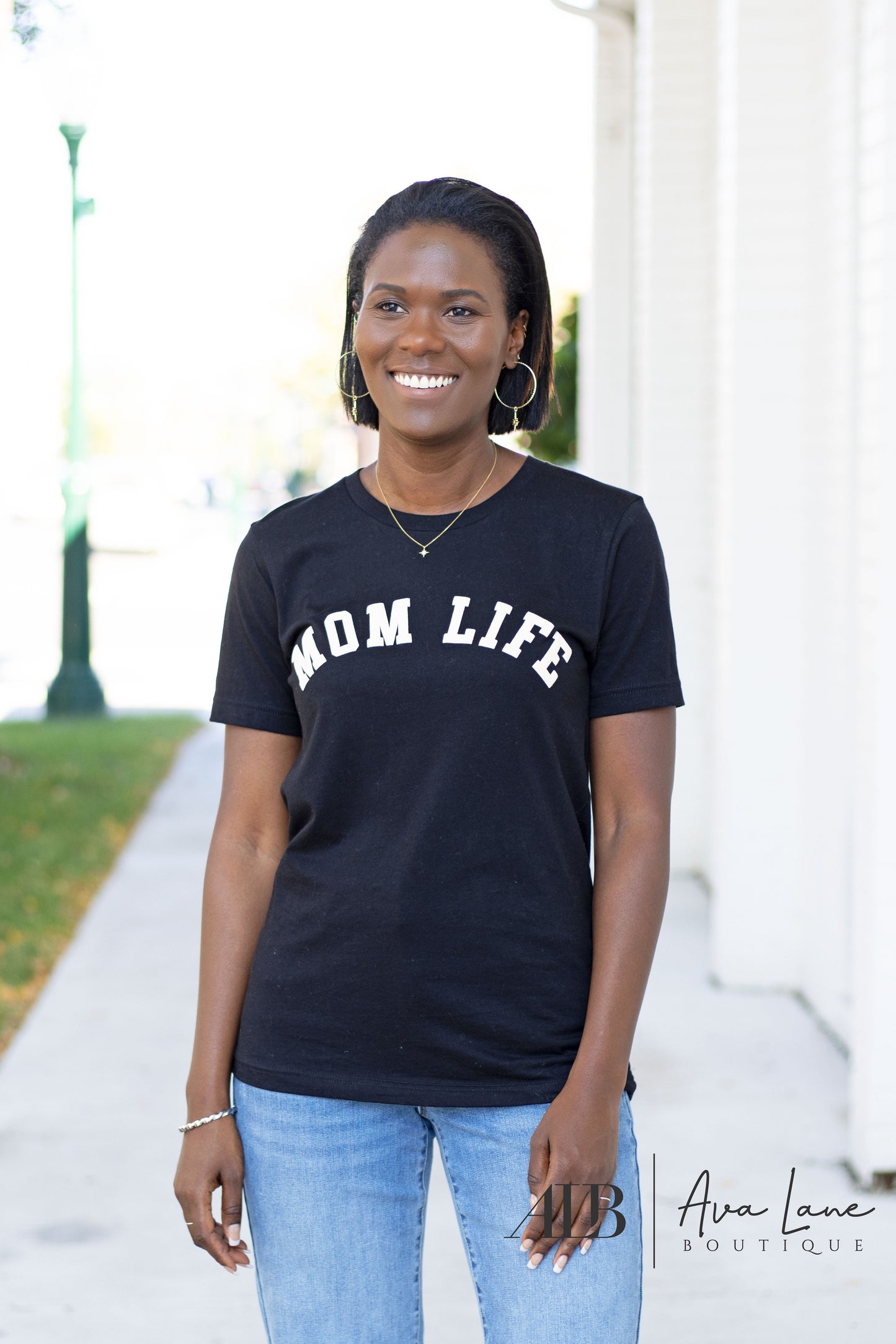 Mom Life Puffy Print Graphic Tee